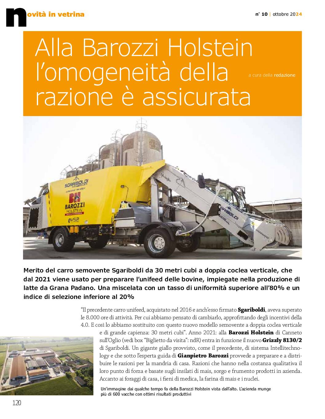 ALLA BAROZZI HOLSTEIN L'OMOGENEITà DELLA RAZIONE è ASSICURATA - ALLEVATORI TOP N° 10